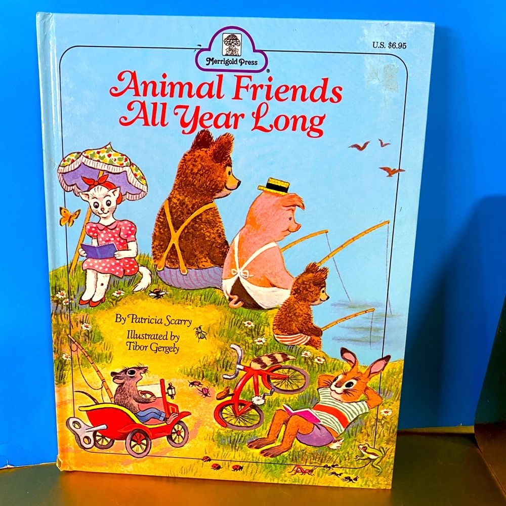 Animal Friends All Year Long 1969 Miss Kitty's Surprise Storybook P. Scarry